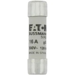 Eaton C10G16 Sicherungseinsatz, Niederspannung, 16 A, AC 500 V, 120 kA, 10 x 38 mm, gL/gG, IEC CYLINDRICAL FUSE 10 x 38 16A GG 500V AC  - 10 Stück