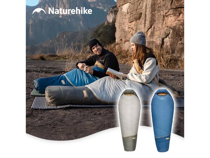 Sac de couchage Naturehike pour le camping, sac de couchage mummy, sac de couchage d'hiver ultra léger, imperméable, chaud, lavable en machine