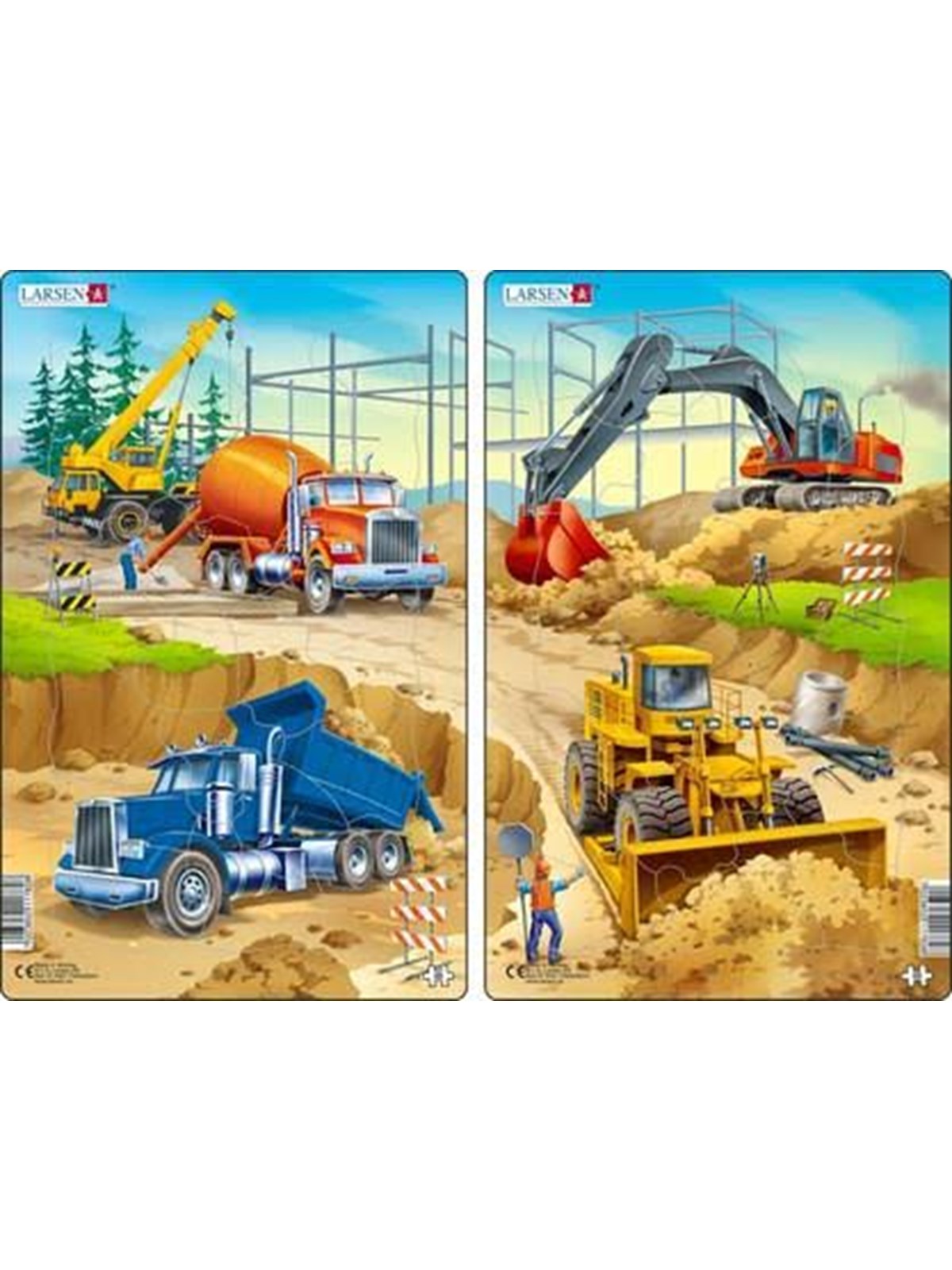 Larsen Puzzles Puzzle Construction 2-asst - 20-teilig, Midi ( 2D Puzzles
