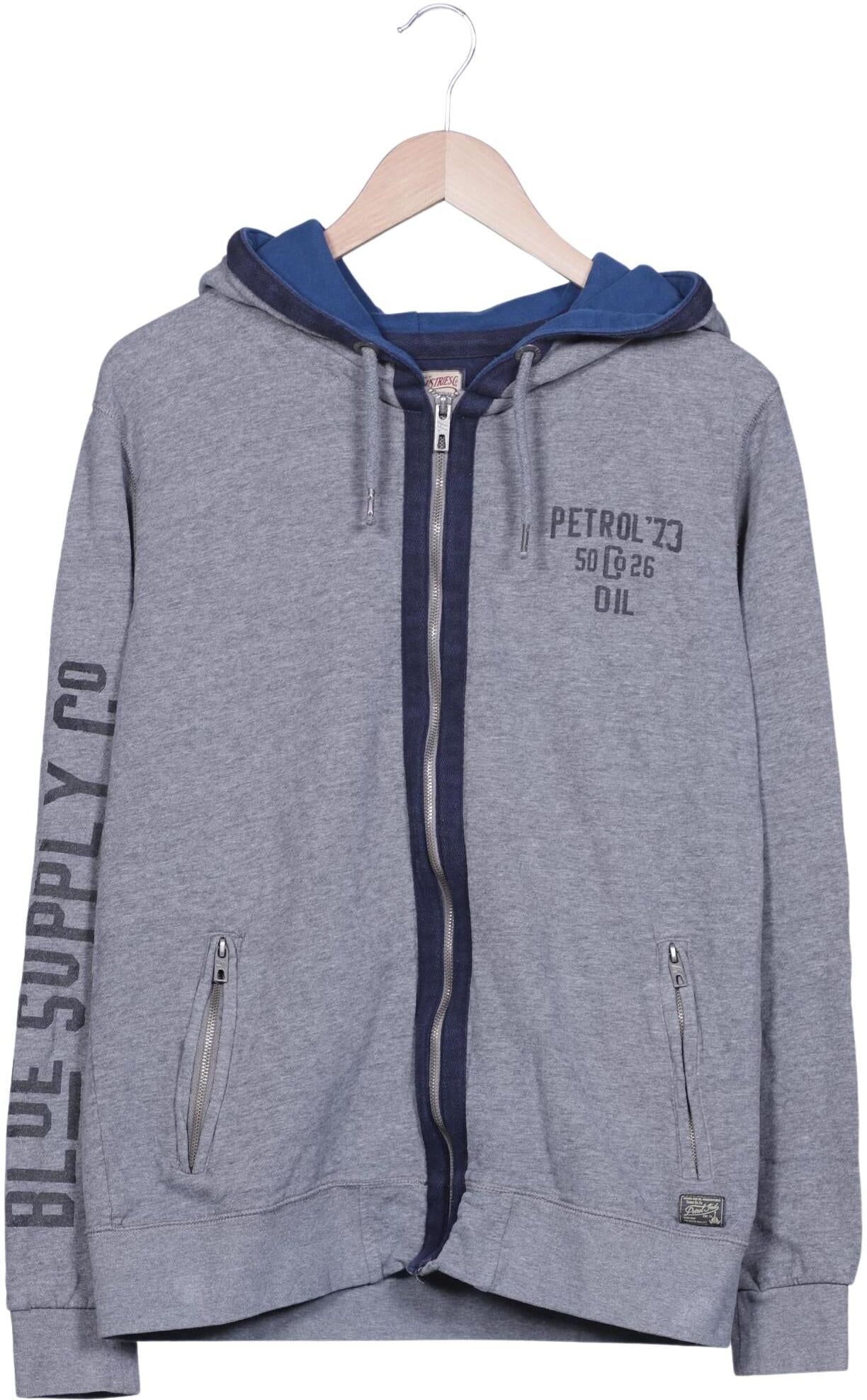 Petrol Industries Herren Kapuzenpullover, Grau, Gr. L, Baumwolle / Viskose - Second Hand