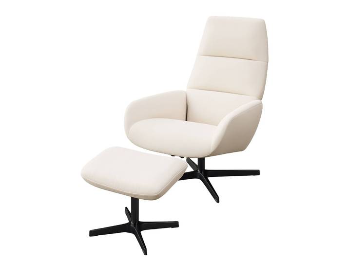 Relaxsessel Turami Leder Weiß/Weiß Semi-Anilin-Leder Aluminium / Stahl, lackiert 71 x 110 x 80cm