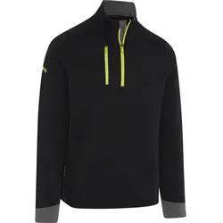 Callaway Layer Midweight Textured Fleece 1/4-Zip, schwarz/gelb