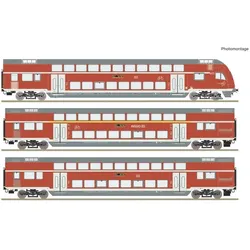 Roco 6210248 H0 3-piece Set: Double deck wagon (DCC) Wagon set of German Railways (Spur H0)
