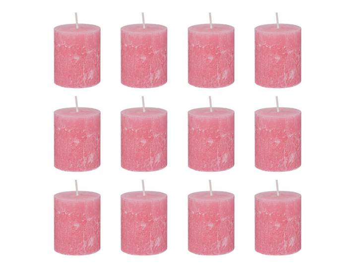 Butlers Stumpenkerze (12er Set) Rustic, Pink, Paraffin, 7x8x7 cm, Dekoration, Kerzen & Kerzenhalter
