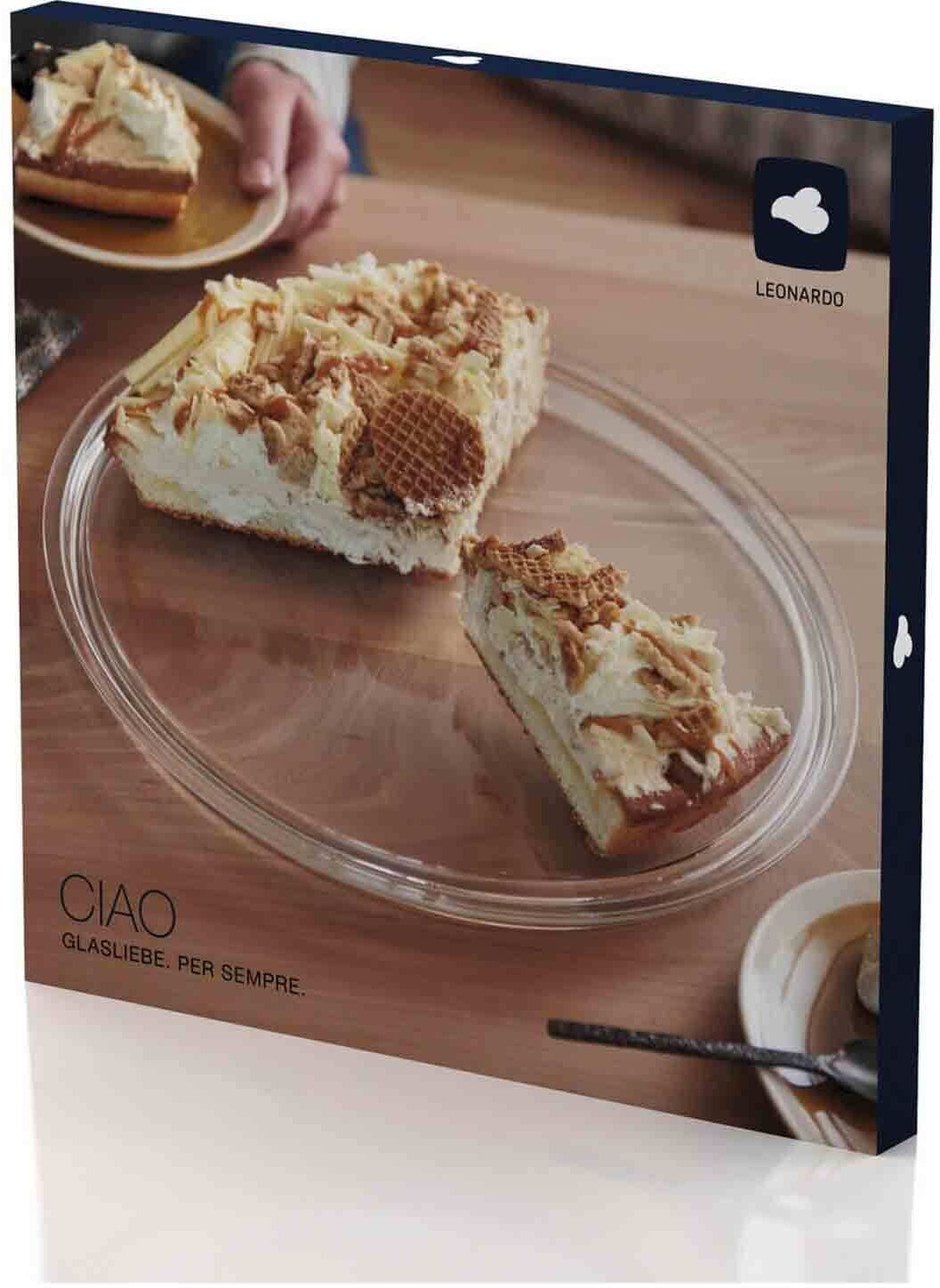 Tortenplatte LEONARDO "Tortenplatte Ciao ø 31.5 cm transparent", bunt (transparent), Glas, Servierplatten, Tortenplatte