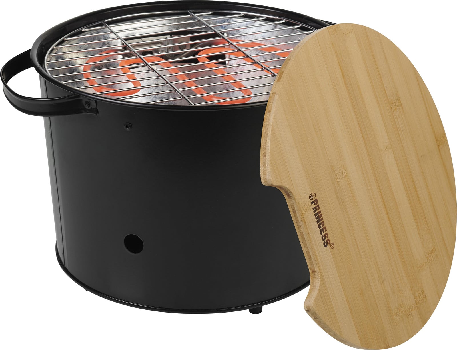 Princess Balconi Hybride Elektrische en Houtskool Grill, 1400 W