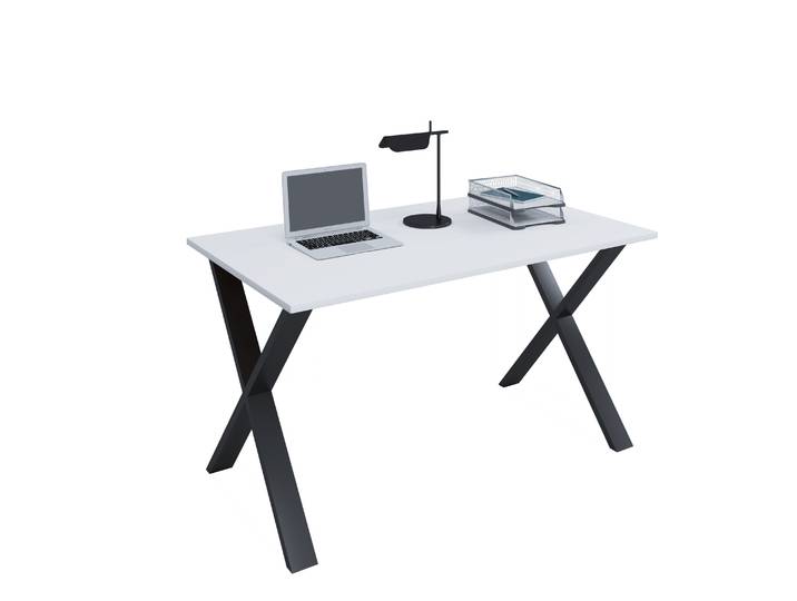 Schreibtisch VCM Schreibtisch Bürotisch Computertisch 80x50 Lona X , weiß (schwarz, weiß), B:80cm T:50cm, Tische, Schreibtisch