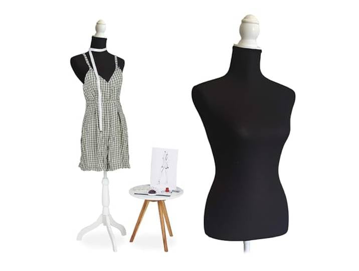 Mannequin de Couture Relaxdays\, Femme\, Taille 36/38\, réglable 160-175 cm\, Socle en Bois\, Noir