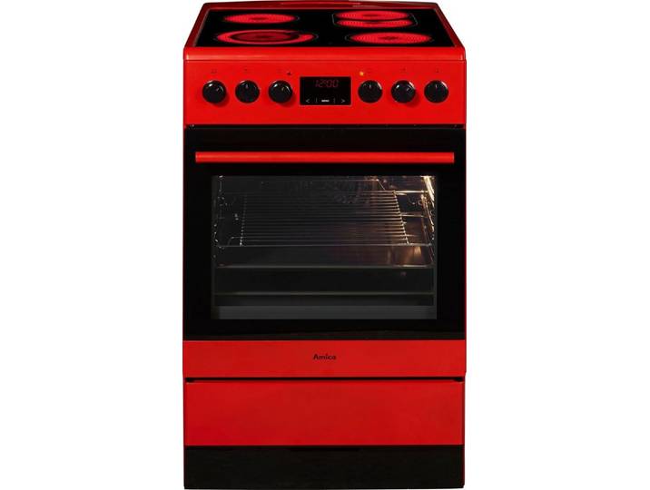 Amica Elektro-Standherd SHC 11504 R, mit 2-fach-Teleskopauszug, Steam Clean, Komfortables Kochen und Backen mit bequemer Handhabung