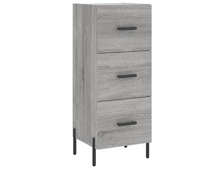 KGFHERENB Sideboard Grau Sonoma 34,5x34x90 cm Holzwerkstoff 3 Schubladen Kompakte Flurkommode in Grau Sonoma mit drei geräumigen Schubfächern und stabilen Metallbeinen für das Wohnzimmer.