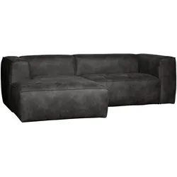 Ecksofa Chaiselongue Bean - Lederoptik Schwarz, Links
