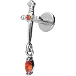 Titan Labret mit Innengewinde DOLCH + KRISTALLTROPFEN