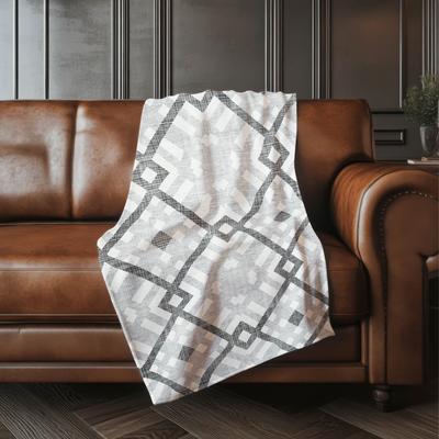 Addison Rugs Premium Machine Washable Contemporary Geo Sherpa Throw Blanket