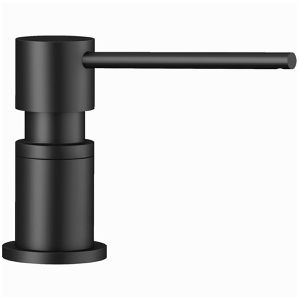 BLANCO Spülmittelspender Lato 525789, schwarz matt, Einbau-Spender, aus Metall, Füllmenge 300 ml