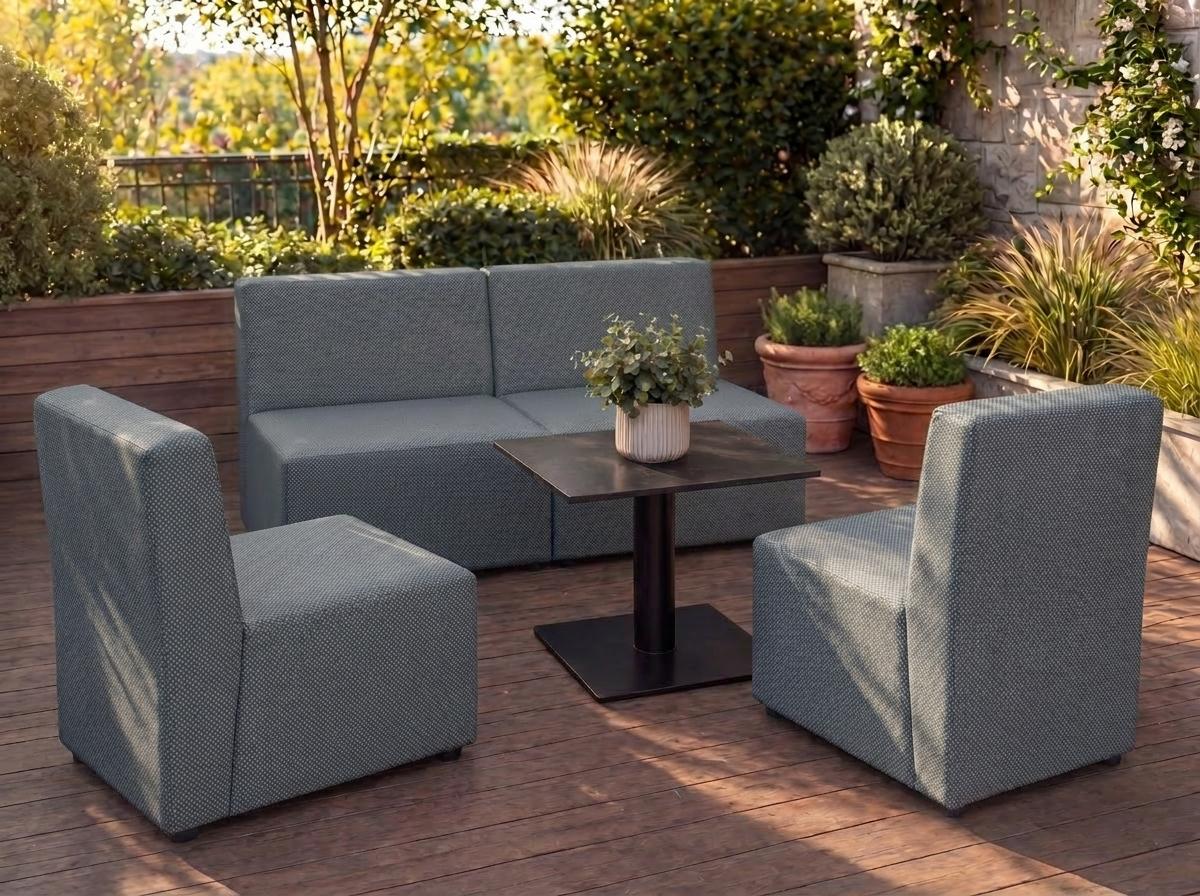 Garten Lounge Set GOLD - Outdoor Möbel Set mit Sofa, Sesseln, UV-beständig und wasserabweisend