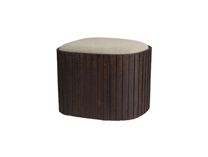 Petit pouf avec rangement en teck brun Bay
