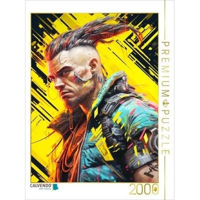 CALVENDO Puzzle Cyberpunk Heroe Futuristische Fusion von Technik und Kunst | 2000 Teile Lege-Größe 90x67cm Foto-Puzzle für glückliche Stunden,