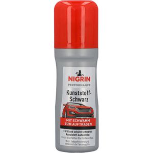 Nigrin Kunststoffpflege Performance, Schwarz, für Auto-Außenbereich, 75ml