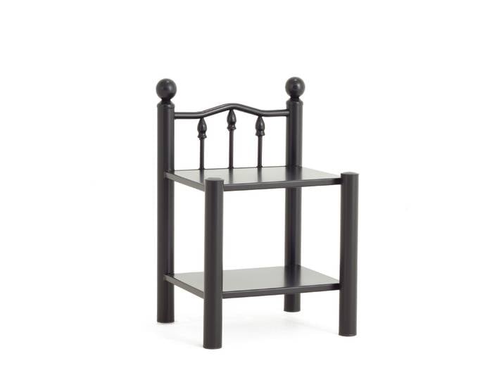 Nachttisch Iris 2 , Metall , mit Ablage , Schwarz struktur