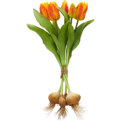 Kunsttulpe CREATIV GREEN "Tulpenbund", bunt (orange), H:40cm, Kunststoff, Kunstpflanzen, mit Zwiebeln
