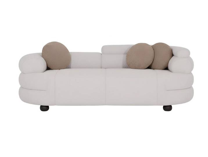 JVmoebel 3-Sitzer Weißes Textilsofa im modernen Design aus hochwertigem Stoff, 1 Teile