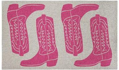 Stupell Cowgirl Boots Off Themed Sisal Door Mat,18x30