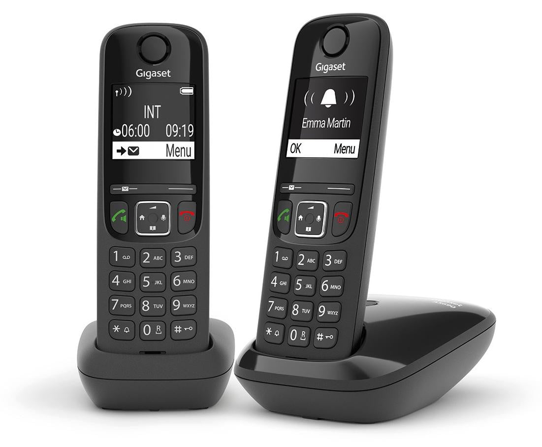 Gigaset AS690 Duo draadloze telefoons zwart met geïntegreerd adresboek