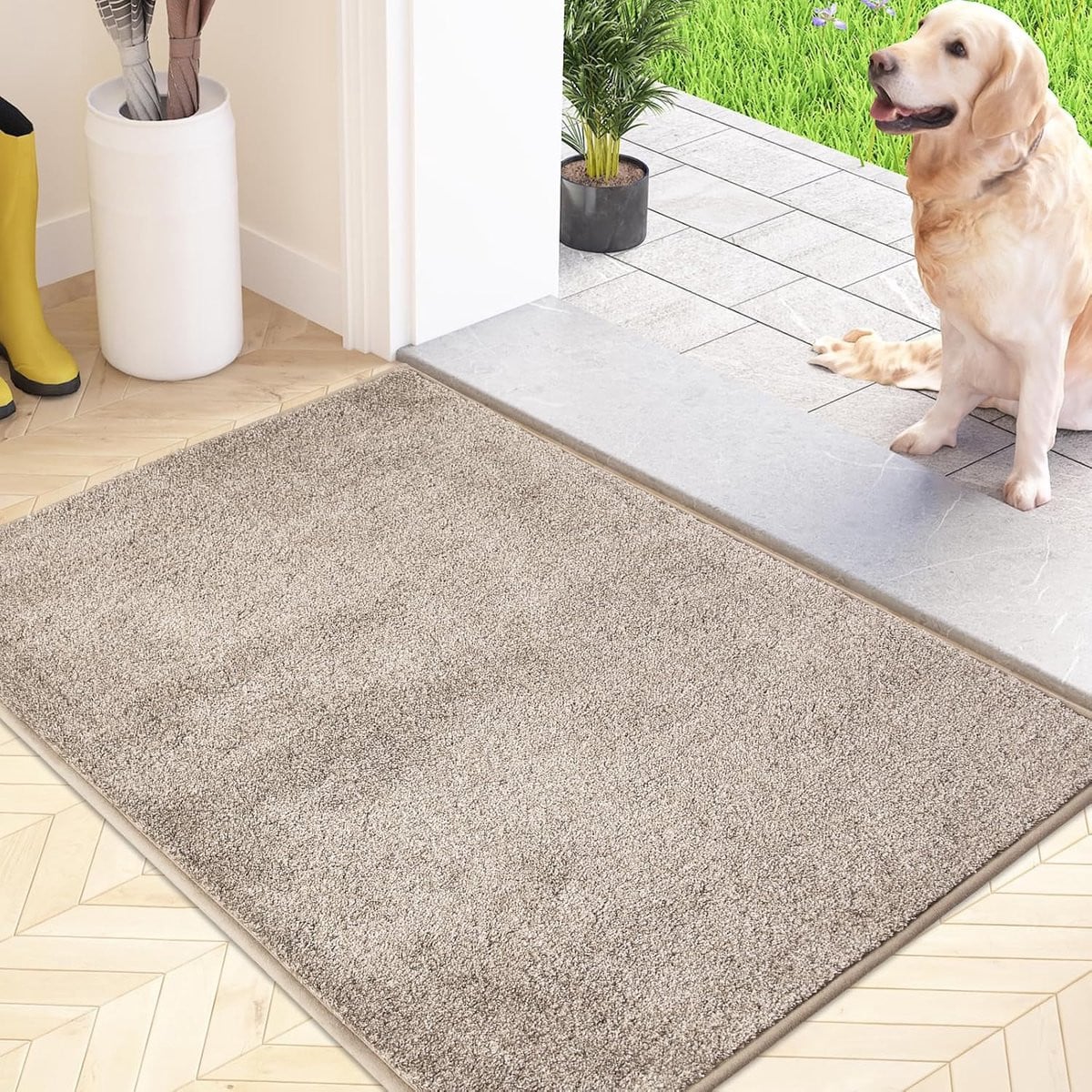 Beige Voetmat Vuilvanger - Antislip Deurmat voor Binnenruimtes - 60 x 90 cm