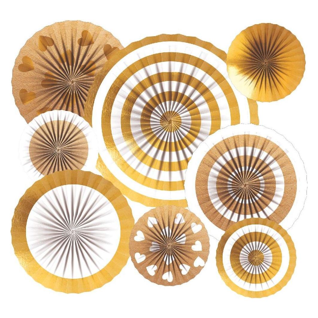 Magni Amscan 9913248 - Deko Set, 8-teilig, Deko-Fächer für Hochzeiten & Geburtstage (8 Stk.) (9913248)