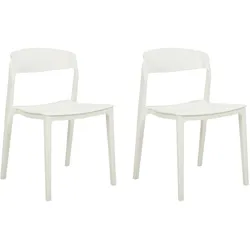 ESSZIMMERSTUHL 2er-Set Kunststoff Weiß Somers