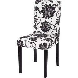 Esszimmerstuhl Littau, Küchenstuhl Stuhl, Stoff/Textil ~ jacquard schwarz, dunkle Beine