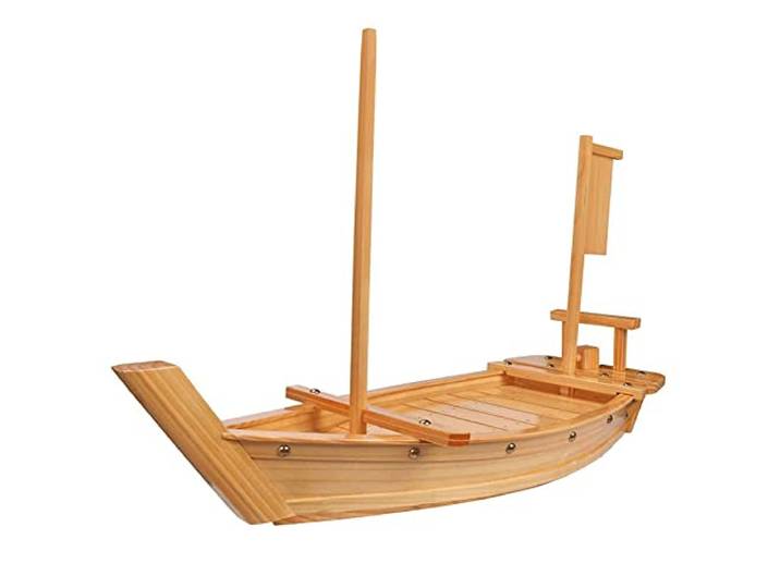 WINIAER Sushi-Serviertablett aus Holz, 80 cm, Sushi-Teller für Restaurant-Teller, kommerziell, extra großes Sushi-Tablett, Servier-Boot-Teller für Restaurants oder Zuhause