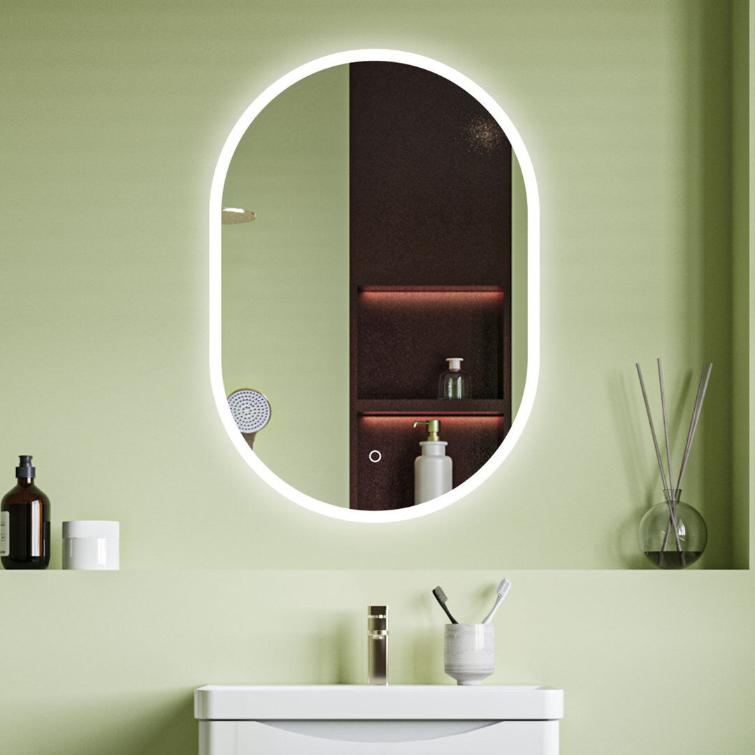 Metro Abigale Oval Mirror White 50 cm x 70 cm