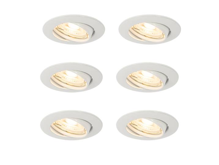 Lot de 6 spots encastrés blancs GU10 35 mm - Edu