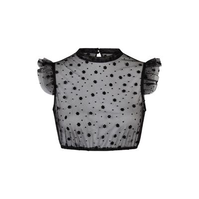 Dirndlbluse SPIETH & WENSKY "Grins", Damen, Gr. 32, schwarz, Obermaterial: 100% Polyester PES., geblümt, regular fit, Rundhals, Blusen Dirndlbluse, zarter, luftiger Stoff