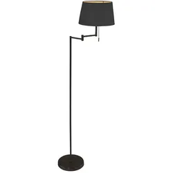 Stehleuchte Standlampe Wohnzimmerlampe Leselampe Schwenkbar Metall Schwarz 154cm