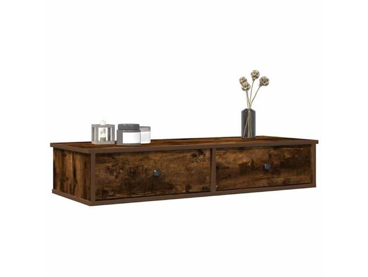 Étagère murale avec tiroirs chêne fumé bois d'ingénierie 859963
