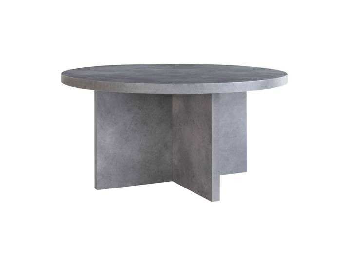 Table basse ronde, panneau stratifié effet microciment 80cm