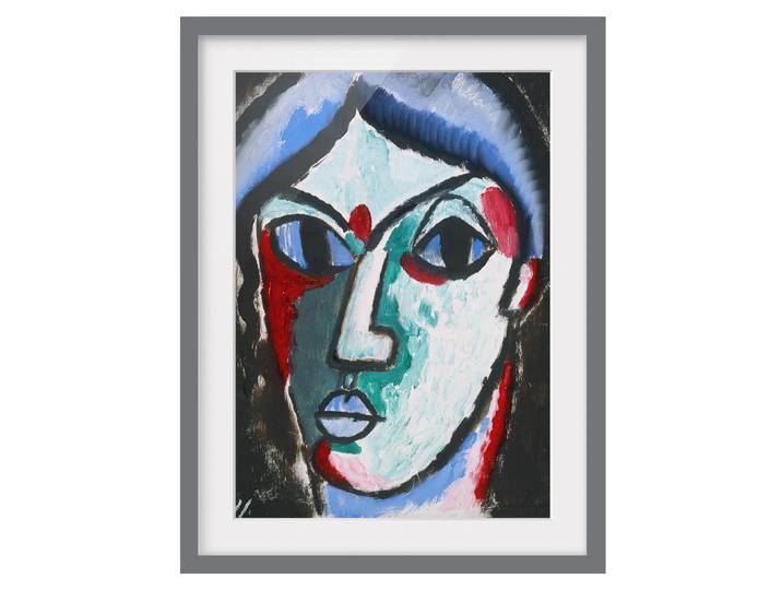 Bild Portrait eines Mannes III Teilmassivholz Kiefer, matt lackiert Multicolor 30 x 40cm