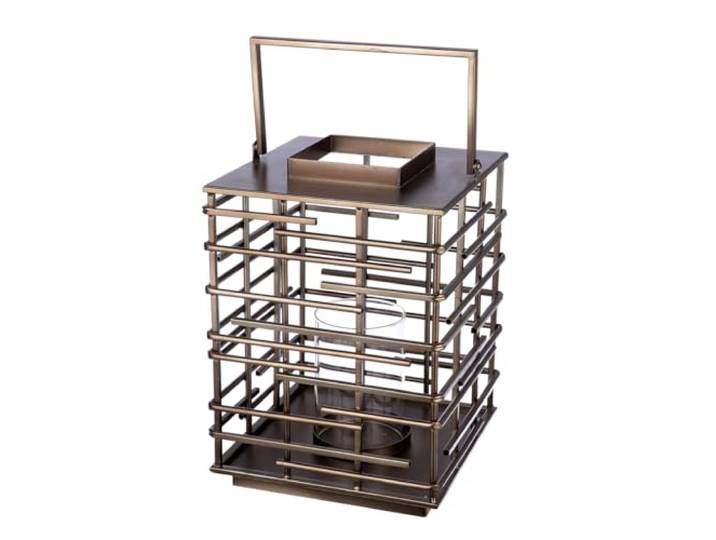Casablanca Grand photophore décoratif XL – avec Insert en Verre – Décoration de Salon\, Cadeau de Noël\, de l'Avent – Couleur : Argent Vieilli Hauteur 46\,5 cm