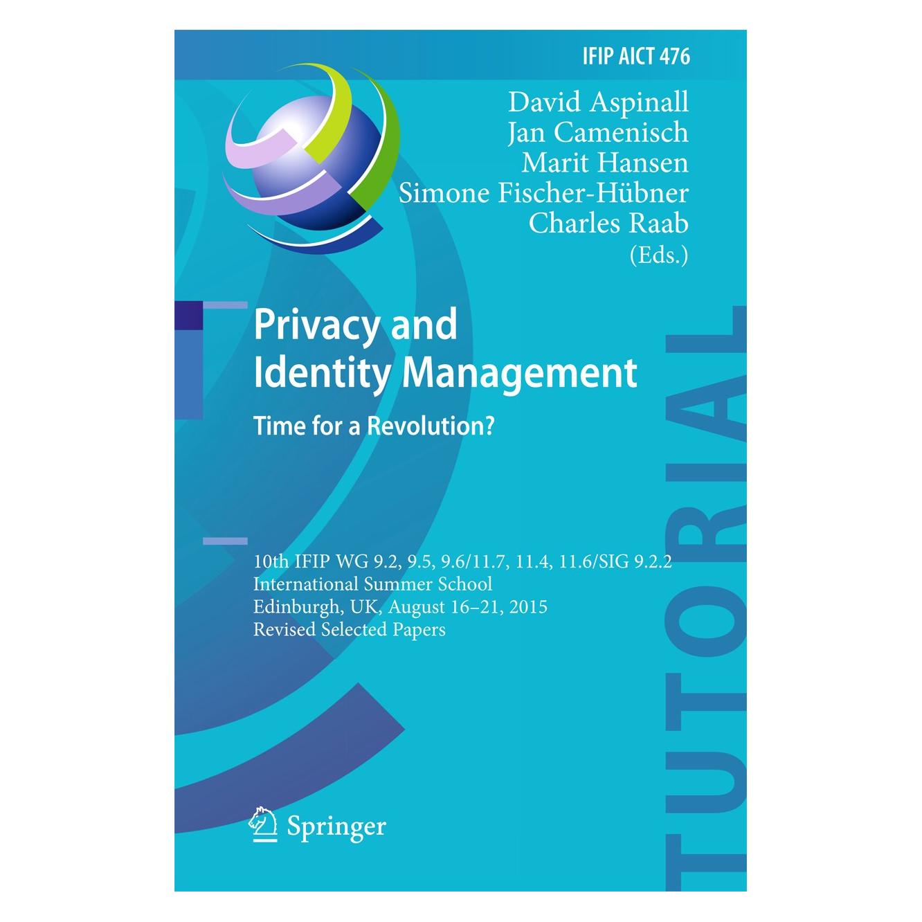 Springer Privacy and Identity Management. Time f (9783319417622)