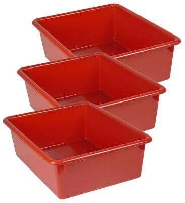 Romanoff Double Stowaway Tray Only, Red, Pack of 3