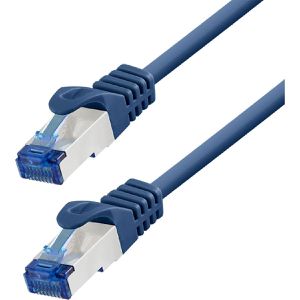 LogiLink Netzwerkkabel PrimeLine, CQ3016S, blau, Cat 6A 500MHz 10Gbit/s S/FTP, RJ45 auf RJ45, 0,25 m