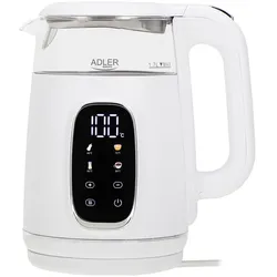 Adler AD 1305ws Wasserkocher 1,7L mit Temperatureinstellung weiß / silber
