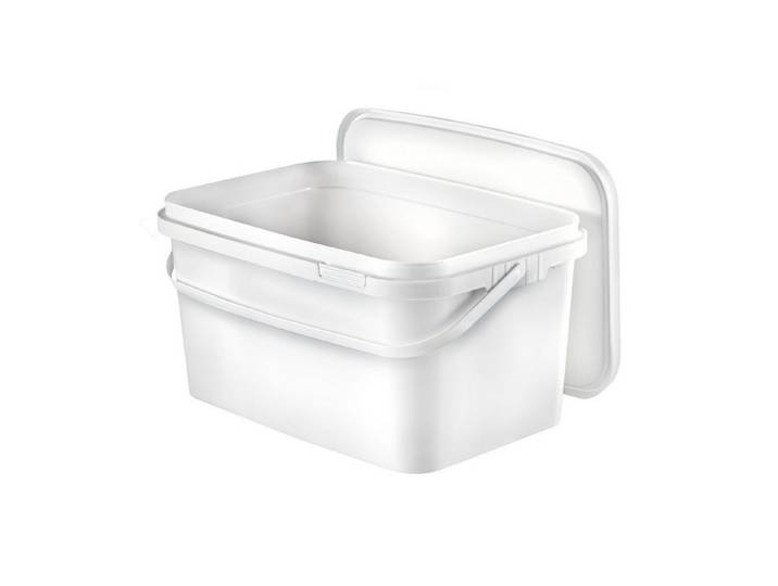 BENBOW Aufbewahrungssystem Rechteckiger Eimer mit Deckel 5l weiß - lebensmittelecht - leer, Polypropylen - Lebensmittelecht, Geschmacksneutral, Auslaufsicher, (960-tlg., PZH-, BRC- und DIN-ISO-zertifiziert), für Lebensmittel, Farben, Chemikalien