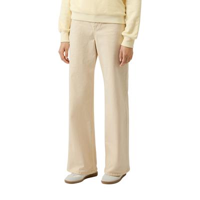 Schlagjeans S.OLIVER, Damen, Gr. 36, Länge 32, beige, Denim/Jeans, Obermaterial: 98% Baumwolle, 2% Elasthan, unifarben, ausgestellt lang, Jeans, mit Schlag und Stretch