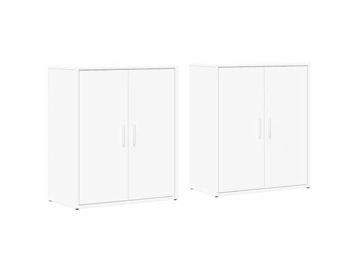 Fisinber Sideboard 2er Set Weiß 60x31x70 cm Kommode Holzwerkstoff Schrank Vielseitige Aufbewahrung für Wohnzimmer und Flur, pflegeleichte Oberfläche sowie stabile Konstruktion im Doppelpack.
