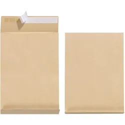 herlitz Faltentaschen C4 Haftklebung VE=20x5 Stück braun 130g/qm/qm 4cm Falte