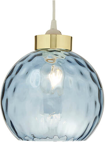 BHS Deana Cobalt Blue Dimpled Glass Easyfit Shade