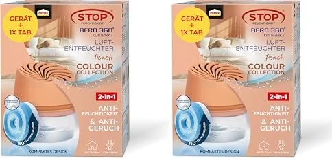 Pattex Luftentfeuchter Gerät Aero 360 inkl. 450g Tab pfirsch